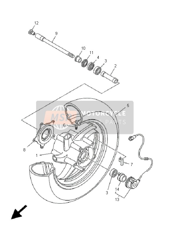 Yamaha YP400 MAJESTY 2005 Front Wheel for a 2005 Yamaha YP400 MAJESTY